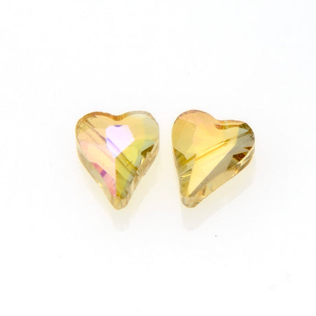 10HT523-D: FC Heart Bead Honey Flair Diagonal Hole 10x12mm - 10PC