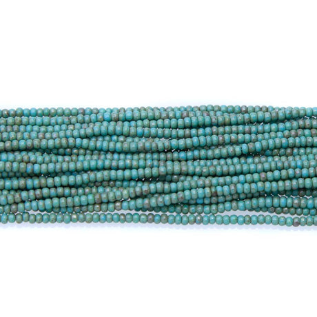 10SB165-52R: CZ Seed Bead Turquoise Blue Travertine Stone 10/0-1HK