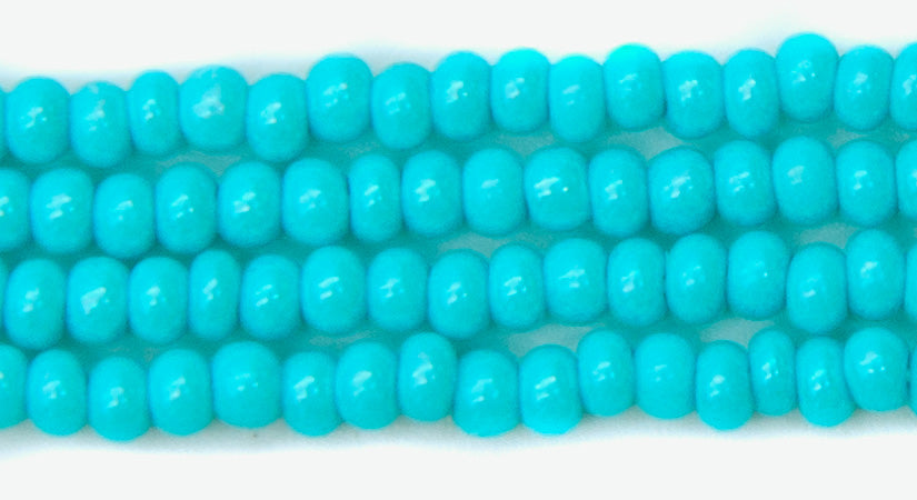 10SB182-DYR: CZ Seed Bead Coated LT Turq Green on White 10/0-1HK