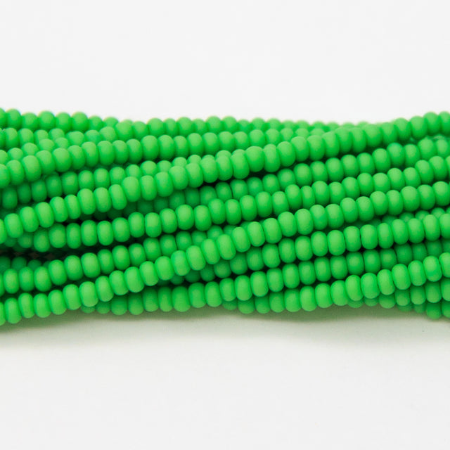 10SB182-M: CZ Seed Bead Opaque LT Green Matte 10/0 5HK