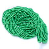 10SB182-MR: CZ Seed Bead Opaque LT Green Matte 10/0 1 Hank