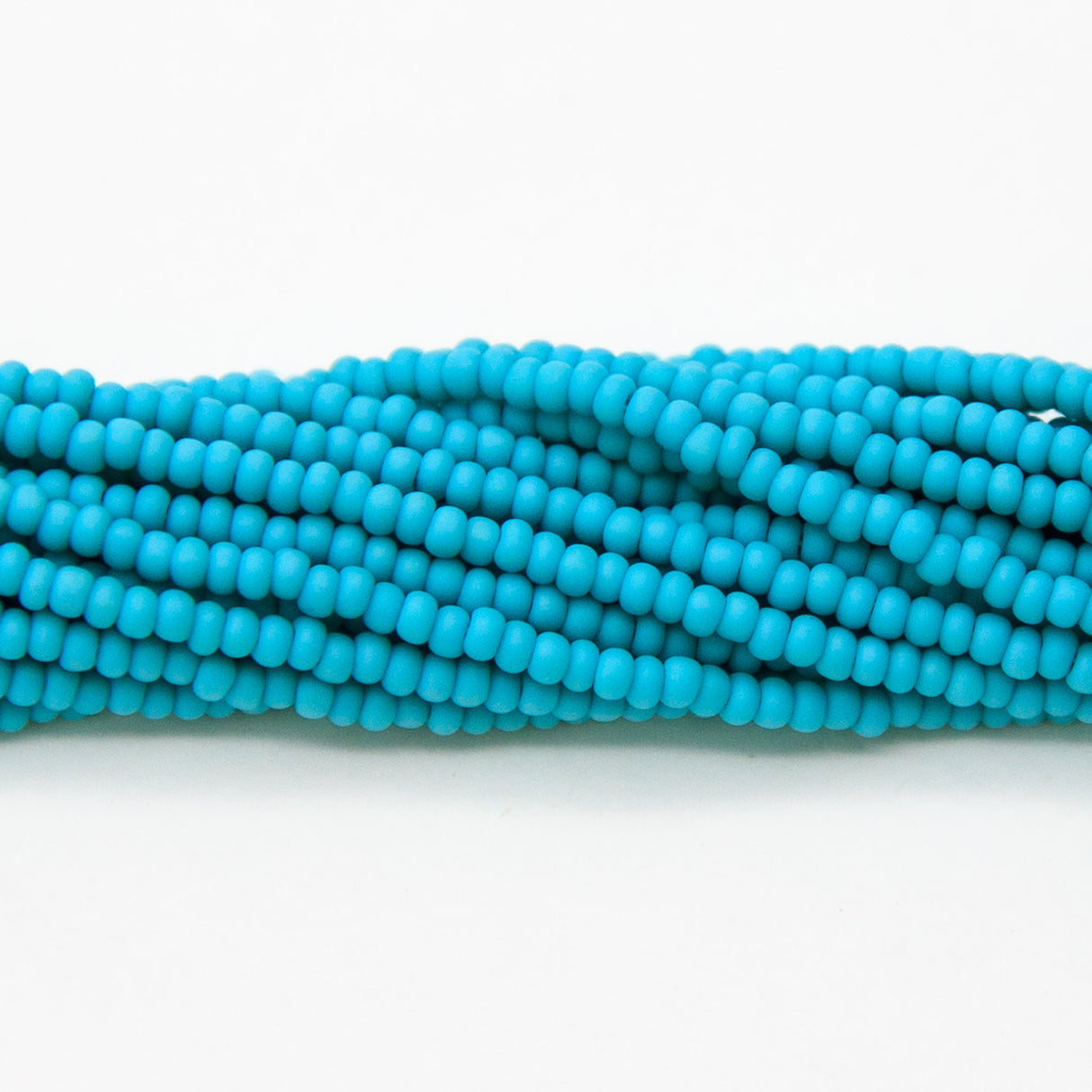 10SB185-M: CZ Seed Bead Opaque Turquoise Green Matte 10/0 5HK