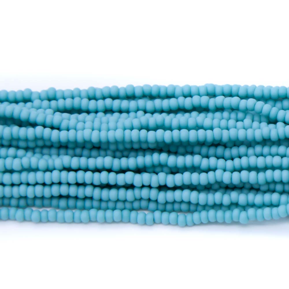 10SB185-MR: Cz Seed Bead Turquoise Matte 10/0