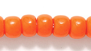 1SB134: CZ Seed Bead Opaque DK Orange 1/0 8STR