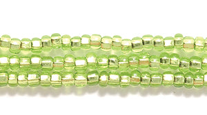 11SB481-P: CZ Seed Bead Silver Lined LT Pale Green 11/0 6HK