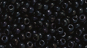 10SB109-L: CZ Seed Bead Op Black  10/0 250GM