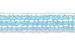 11SB462: CZ Seed Bead Silver Lined LT Aqua 11/0 6HK