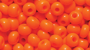 6SB134-L: CZ Seed Bead OPQ Med Orange 6/0 Loose-110GM