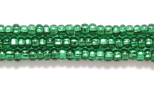 11SB484: CZ Seed Bead Silver Lined MED Green 11/0 6HK