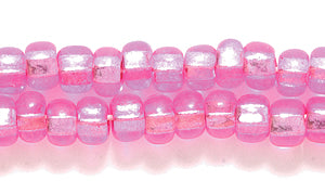 6SB494-DY: CZ Seed Bead Silver Lined Dyed DK Pink 6/0 36STR