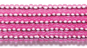 10SB493-SY: CZ Seed Bead Silverlined Coated Pink 10/0 5HK