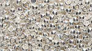 11SB813-SC: CZ Seed Bead True Cut Sterling Silver Plate 11/0 50GM