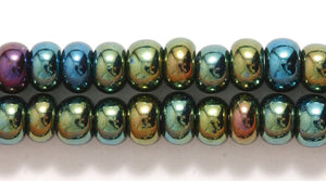 6SB588: CZ Seed Bead Green Iris AB 6/0 36STR