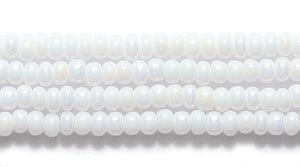 11SB512: CZ Seed Bead Chalk White AB 11/0 6HK