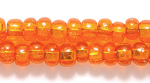 6SB434: CZ Seed Bead Silver Lined Orange 6/0 36STR