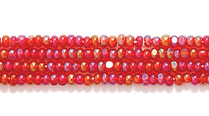 13SB544-C: CZ Seed Bead Charlotte True Cut Red AB 13/0 18HK