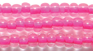 6SB793-N: CZ Seed Bead Neon Lined Pink 6/0 Uv Reactive 36STR