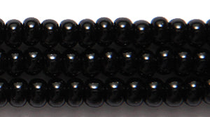 6SB109: CZ Seed Bead Opaque Black 6/0 36STR