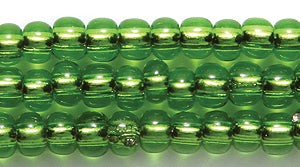 6SB482-RH: CZ Seed Bead Silver Lined LT Green 6/0 Round Hole 36STR