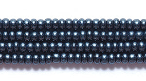 11SB109-69: CZ Seed Bead Coated Pearl DK Slate On Jet 11/0 6HK