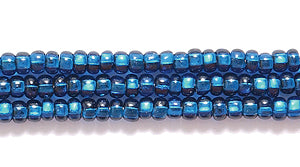 11SB469: CZ Seed Bead Silver Lined Montana Blue 11/0 6HK