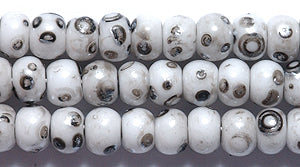 6SB2109: CZ Seed Bead Speckled White/black 6/0 36STR