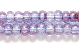 6SB098: CZ Seed Bead Picasso Amethyst 6/0 36STR