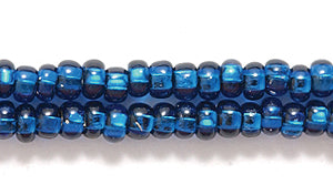 8SB469: CZ Seed Bead Silver Lined Montana Blue 8/0 6HK