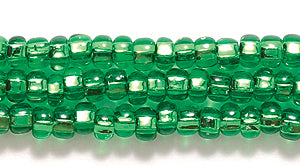 8SB484: CZ Seed Bead Silver Lined Spring Green 8/0 6HK