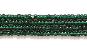 13SB288-C: CZ Seed Bead Charlotte Cut TR DK Green 13/0 18HK