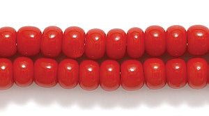 6SB144: CZ Seed Bead Opaque MED Red 6/0 36STR