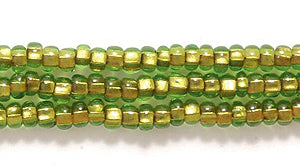 10SB7283: CZ Seed Bead Copper Lined Olive Green 10/0 5HK