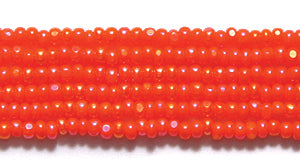 13SB534-C: CZ Seed Bead Charlotte Cut Orange AB 13/0 18HK