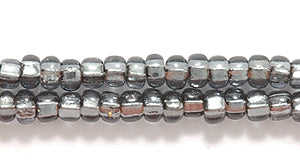 8SB405: CZ Seed Bead Silverlined Grey 8/0 3HK