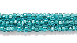 11SB487: CZ Seed Bead Silver Lined Emerald 11/0 6HK