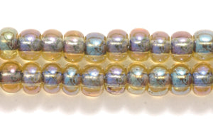 6SB554-TB: CZ Seed Bead Topaz Black Lined AB 6/0 36STR