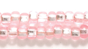 6SB491-DY: CZ Seed Bead Silver Lined Dyed LT Pink 6/0 36STR