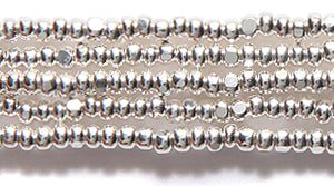 11SB813-SA: CZ Seed Bead True Cut Sterling Silver Plate 6 Strand Hank 11/0 6HK