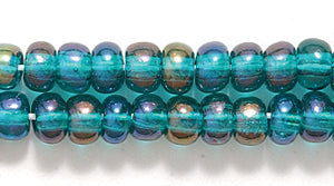 6SB587-T: CZ Seed Bead TR Emerald AB 6/0 36STR