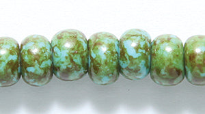 1SB162-52: CZ Seed Bead Turquoise Blue Travertine 1/0 18STR