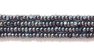 13SB309-C: CZ Seed Bead Charlotte Cut Gunmetal 13/0 18HK