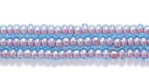 11SB764: CZ Seed Bead Colorlined Magenta in Aqua 11/0 6HK