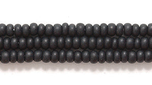 10SB109-M: CZ Seed Bead Opaque Black Matte 10/0 5HK