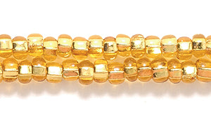 8SB454: CZ Seed Bead Silver Lined Gold Topaz 8/0 6HK