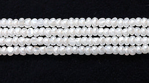 13SB612-C: CZ Seed Bead Charlotte Cut Pearl White 13/0 18HK