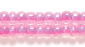 6SB792: CZ Seed Bead Colorlined Pink 6/0 36STR