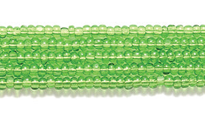 13SB281-C: CZ Seed Bead Charlotte TR LT Green 13/0 18HK