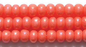 6SB6536: CZ Seed Bead Sol Gel Coral AB 6/0 36STR