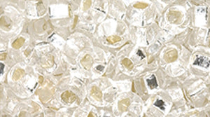 6SB412-L: CZ Seed Bead Silverlined Crystal 6/0  100GM