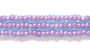 11SB769-C: CZ Seed Bead True Cut Color Lined Pink-LT Sapphire 11/0 6HK